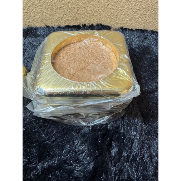 Vintage Culver Set Of 4 Gold-Plated Cork Coasters 70's 80's style BAr Ware - Picture 7 of 8